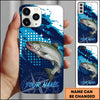 Maxcorners Fishing Blue Ocean Compass Star Pop Art Personalized Name Phone Case (10 Fish Species)