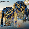 Maxcorners  Fishing Gold Stripe Personalized Name, Team Name Long Sleeve Shirt (9 Fish Species)