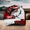 Maxcorners Fishing Red Dark Pattern Sport Pattern Personalized Name 3D Cap (11 Breeds)