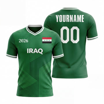 Maxcorners Custom Iraq Football Jersey Personalized Soccer Fan 3D Tee For Men Women