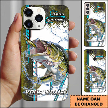 Maxcorners Fishing Phone Case Lure Strike Action Sport Style Personalized Name 3D Phone Case (10 Fish Species)