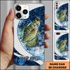 Maxcorners Fishing Phone Case Scale Deep Blue Water Splash Personalized Name 3D Phone Case (10 Fish Species)