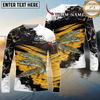 Maxcorners  Fishing Rustic Camouflage Personalized Name, Team Name Long Sleeve Shirt (9 Fish Species)