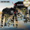 Maxcorners Fishing Black Gold Splash Dynamic Pattern Personalized Name, Team Name Long Sleeve Shirt (9 Breeds)