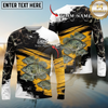 Maxcorners  Fishing Rustic Camouflage Personalized Name, Team Name Long Sleeve Shirt (9 Fish Species)