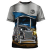 Maxcorners Grey 3D Truckers Shirt Truck Driver Shirts Trucker 3D Hoodie Tshirt