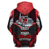 Maxcorners Red & Black Trucker 3D All Over Printed Hoodie, 3D Zipper Hoodie