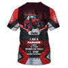 Maxcorners Red & Black Tractor 3D All Over Printed Personalized Name T-Shirt