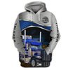 Maxcorners Grey 3D Truckers Shirt Truck Driver Shirts Trucker 3D Hoodie T-Shirt