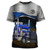Maxcorners Grey 3D Truckers Shirt Truck Driver Shirts Trucker 3D Hoodie T-Shirt