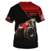 Maxcorners Red & Black 3D Tractor Shirt Truck Driver Personalized Name T-Shirt