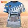 Maxcorners 18 Wheels Move The World Trucker Shirt, Trucker Tshirts, Big Truck T Shirts, Truck Driver Custom Tshirt