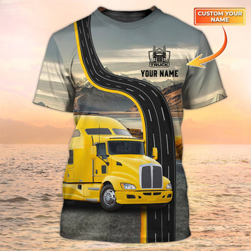 Maxcorners Trucker You Would Be Home Less, Big Truck T Shirts, Truck Driver Custom T-Shirt
