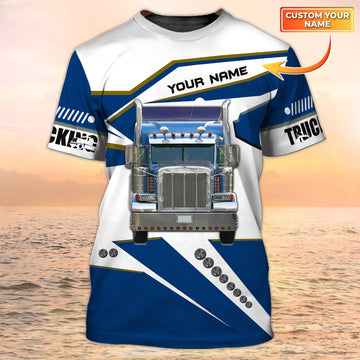 Maxcorners Semi Truck T Shirts, Big Truck T Shirts, Truck Driver Custom T-Shirt