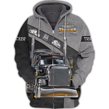 Maxcorners Trucker 3D All Over Printed Hoodie