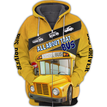 Maxcorners School Bus Driver All Over Printed 3D Shirt All About That Bus Shirt