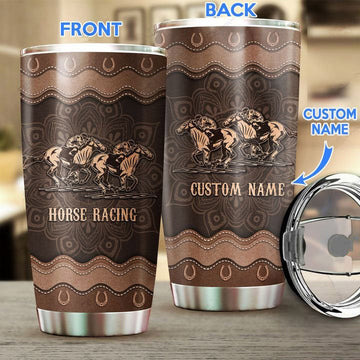 Maxcorners Horse racing Personalized Stainless Steel Tumbler
