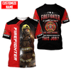Maxcorners Personalized Firefighter 3D Shirt