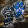 Maxcorners Bowling Skull Pattern Multicolor Customized Name 3D Polo Shirt