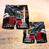 Maxcorners Eagle Truck Flag American Tshirts, Trucker Tshirts, Trucker Men Beach Shorts, Tshirt And Board Shorts