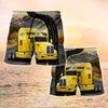 Maxcorners Truck Drive Shorts, Trucker Men's Swim Trunks, Trucker Shorts, Truck Shorts