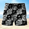 Maxcorners Skull White Mens Board Shorts