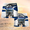 Maxcorners Semi Truck Shorts, Trucker Men's Swim Trunks, Trucker Shorts, Truck Shorts