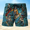 Maxcorners Skull Loves Skate Aloha Mens Board Shorts