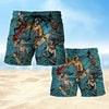 Maxcorners Skull Loves Skate Aloha Mens Board Shorts