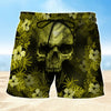 Maxcorners Skull Floral Pattern Mens Board Shorts