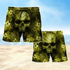 Maxcorners Skull Floral Pattern Mens Board Shorts