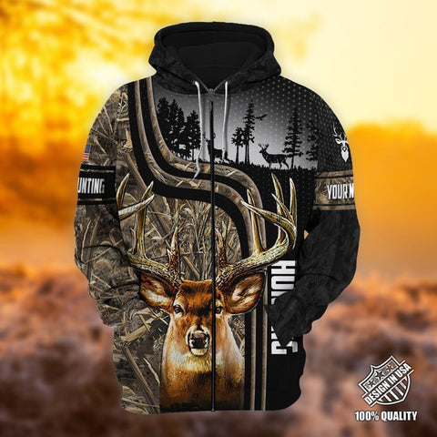 Maxcorners Personalized Name The Special Deer Hunting  3D Hoodie & Zip Hoodie