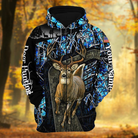 Maxcorners Personalized Name The Uniqe Deer Hunting 3D Hoodie & Zip Hoodie