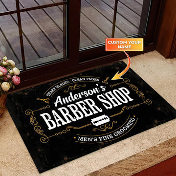 Maxcorners Welcome To Barber Shop Personalized Doormat