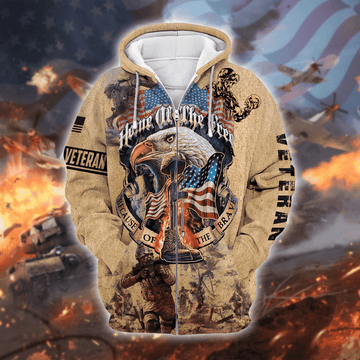 Maxcorners US Veteran - Home Of The Free - Because Of The Brave