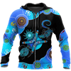 Maxcorners Aboriginal Naidoc Week Blue Turtle Lizard Shirts