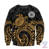 Maxcorners Samoa Polynesian Hoodie Gold Turtle Flowing
