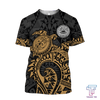 Maxcorners Samoa Polynesian Hoodie Gold Turtle Flowing