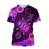 Maxcorners Aboriginal Naidoc Week Purple Turtle Lizard Sun Print Shirt