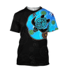 Maxcorners Aboriginal Art Blue Style Turtle Dreaming Paintings Shirt