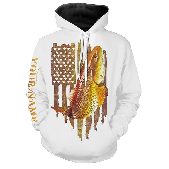 Maxcorners Redfish Puppy Drum American Flag Custom Name Fishing