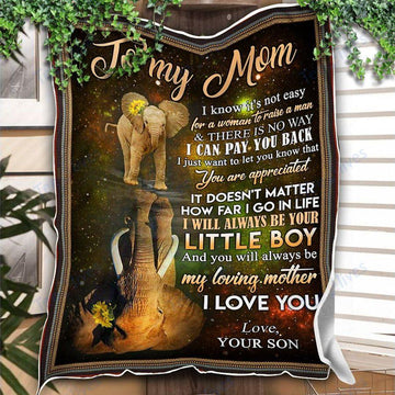 Maxcorners Mother's Day Elephant Sunflower To My Mom 3D Over Printed Blanket