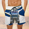 Maxcorners Semi Truck Shorts, Trucker Men's Swim Trunks, Trucker Shorts, Truck Shorts