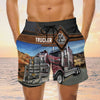Maxcorners Trucker Men's Swim Trunks, Trucker Drive Shorts