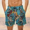 Maxcorners Skull Loves Skate Aloha Mens Board Shorts