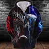 Maxcorners Wolf And Dragon 3D Full Print Shirts SO2612
