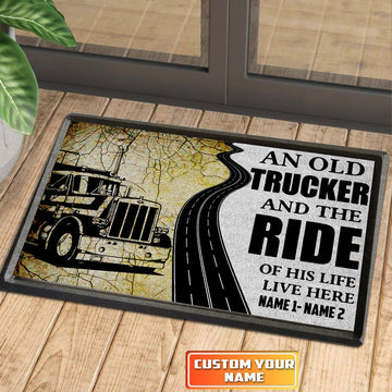 Maxcorners Trucker 3D All Over Printed Pattern Personalized Name Doormat