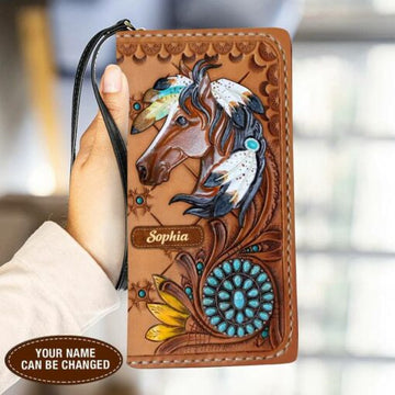 Maxcorners Horse Love Mongolian Personalized Clutch