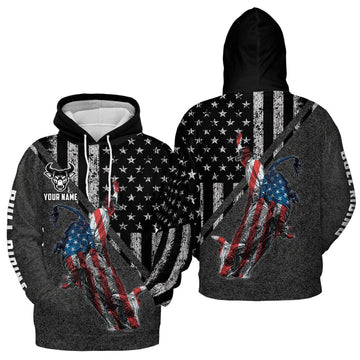 Maxcorners Personalized Bull Riding Grey Flag