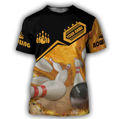 Maxcorners Custom Bowling Personalized Name 3D Shirt
